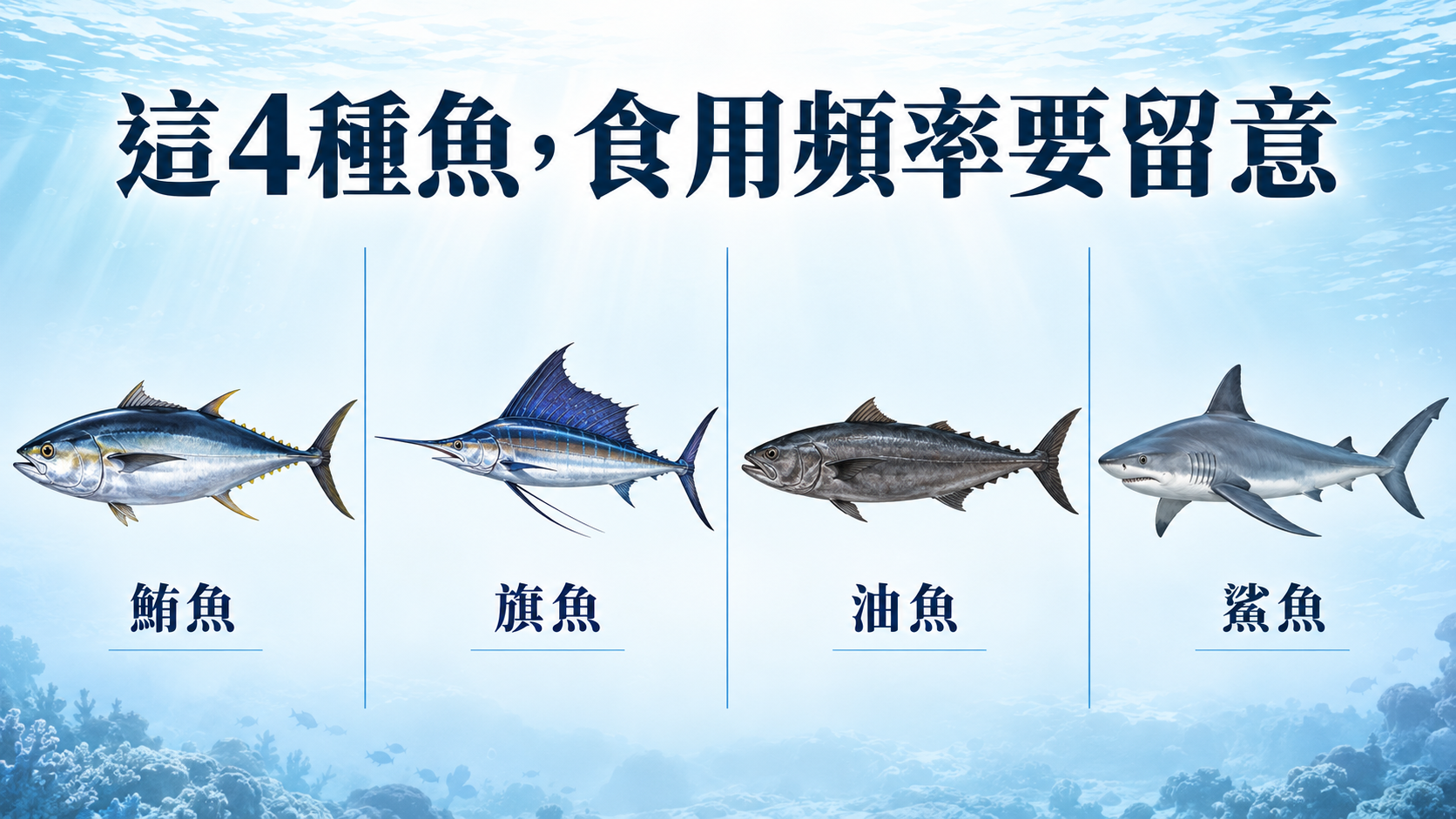 鮪魚旗魚油魚鯊魚
