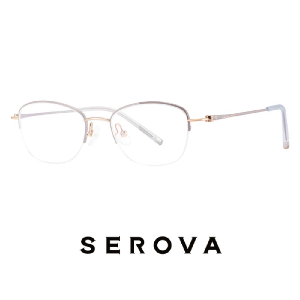 【SEROVA】SP1429 C17 半框光學眼鏡♦灰紫