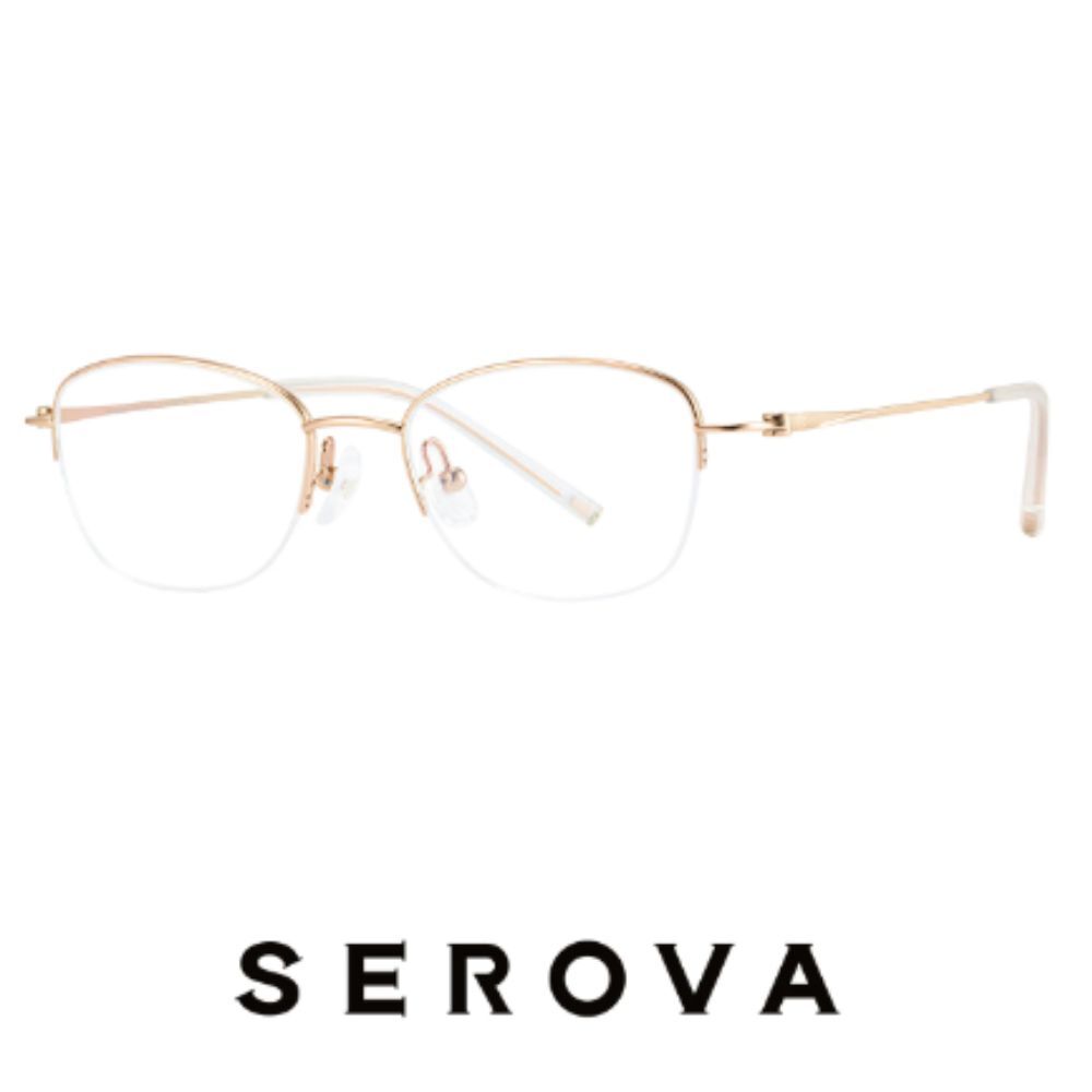 【SEROVA】SP1429 C1 半框光學眼鏡♦玫金