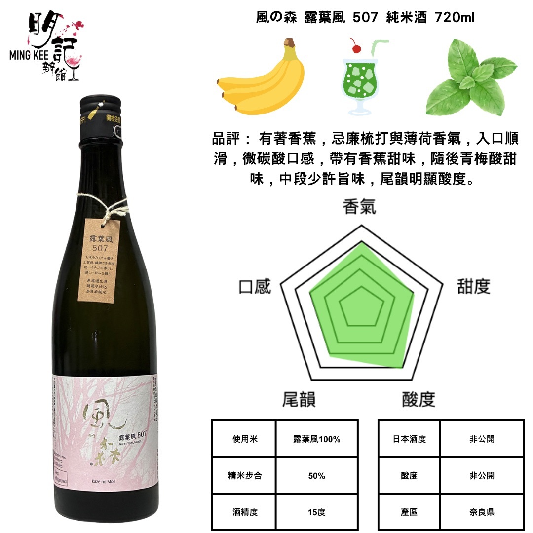 風の森 露葉風 507 純米酒 720ml