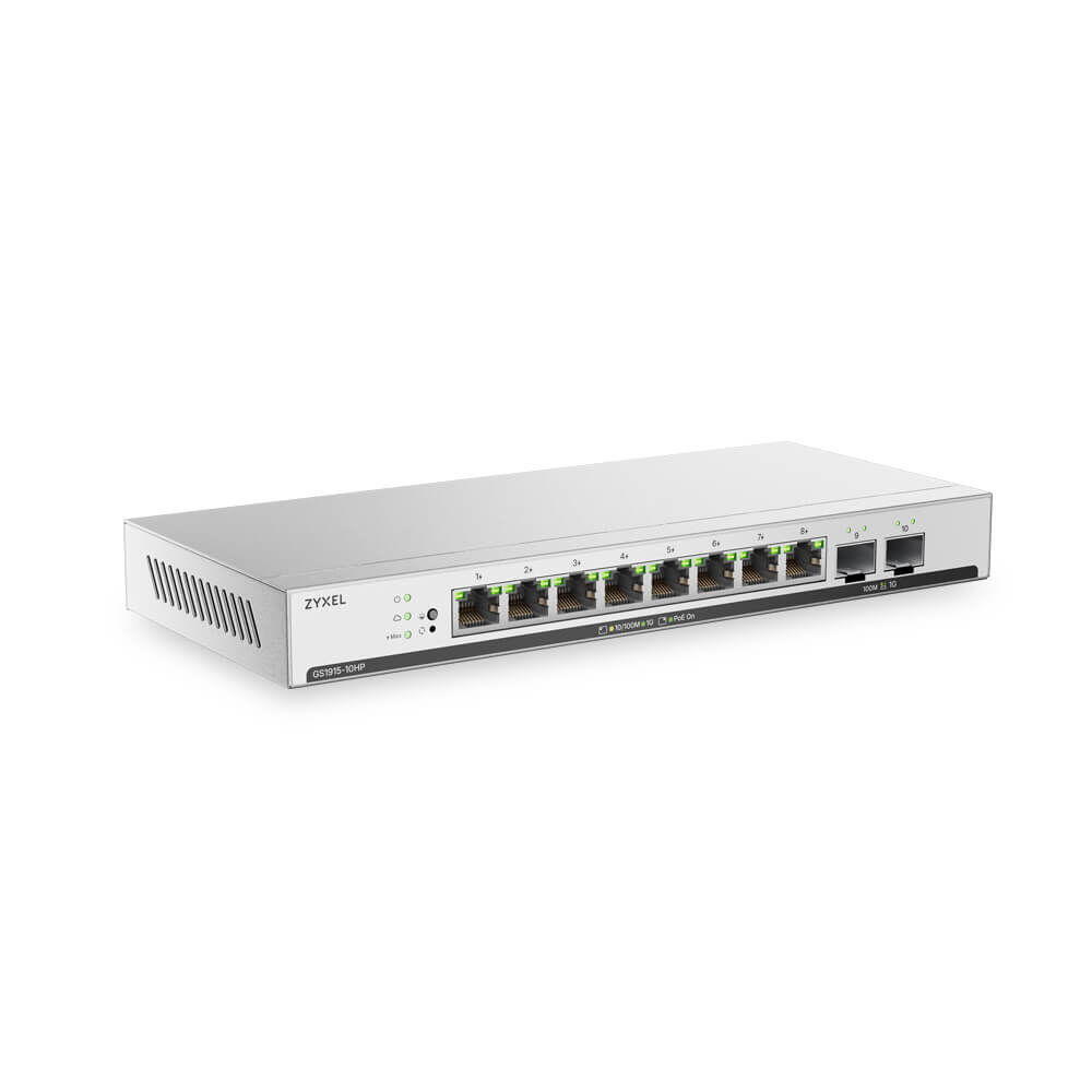 Zyxel 合勤 GS1915-10HPv2 8埠 GbE PoE 智慧型網管交換器 網管交換器