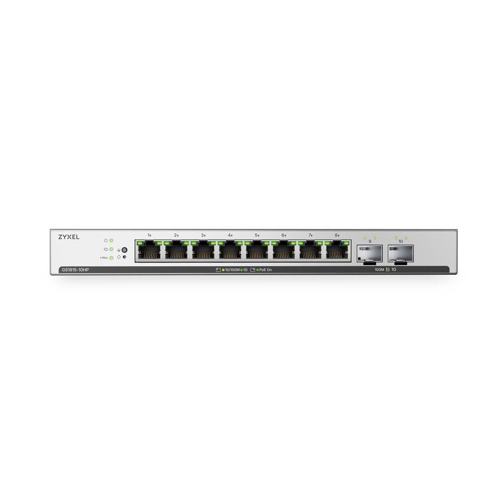 Zyxel 合勤 GS1915-10HPv2 8埠 GbE PoE 智慧型網管交換器 網管交換器