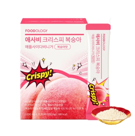 CR261014-F9-Foodology Apple Cider Vinegar Crispy Peach(2,000 mg x 20포)(Exp-27年11月或以後)