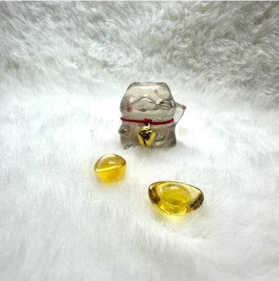 (P) 巴西茶晶招財貓 (27×23×30mm) (隨機發貨) - 水晶 #A16 #2110SA