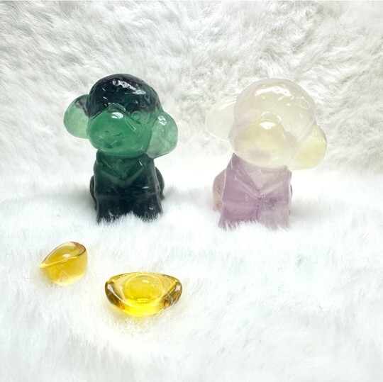 (R) 螢石小Poodle (26×35×46mm) (隨機發貨) - 水晶 #A18 #2110SA