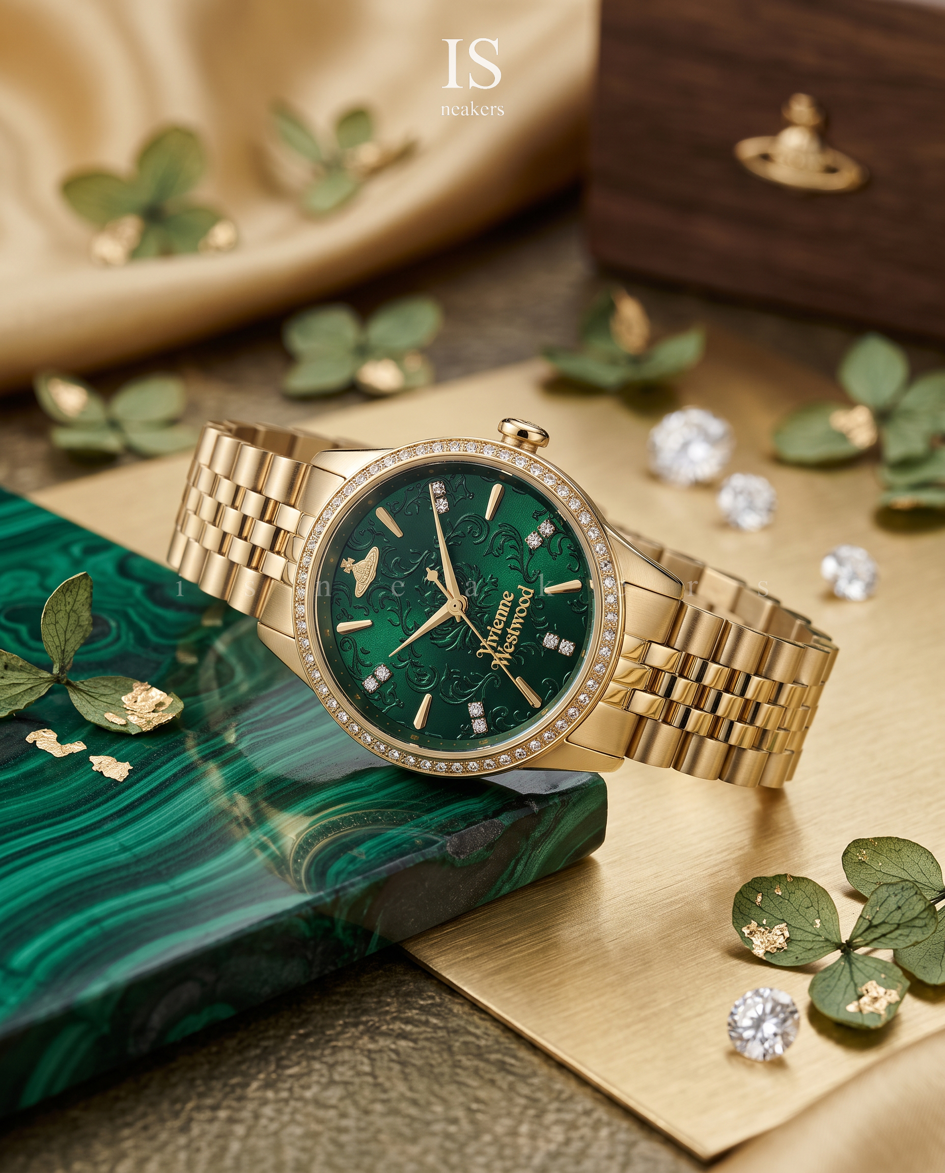 iSNEAKERS｜ Vivienne Westwood Watch 32mm "Green Gold" 綠金 石英錶