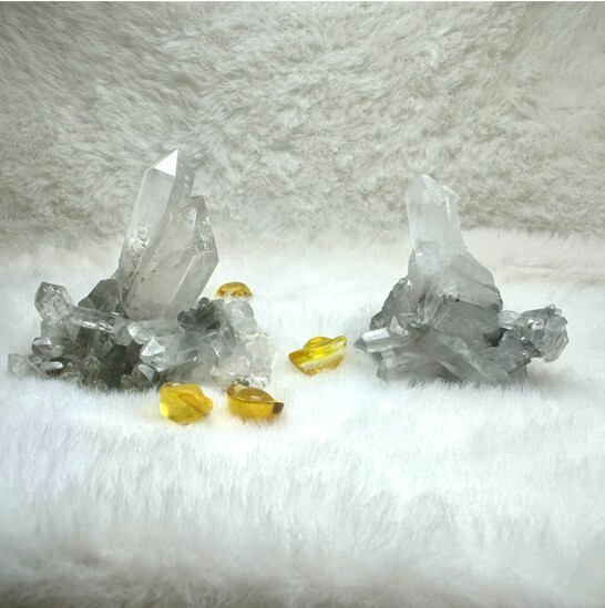 (Z) 巴基斯坦白水晶簇 (帶綠幽靈) (40-50g) (隨機發貨) - 水晶 #A26 #2110SA