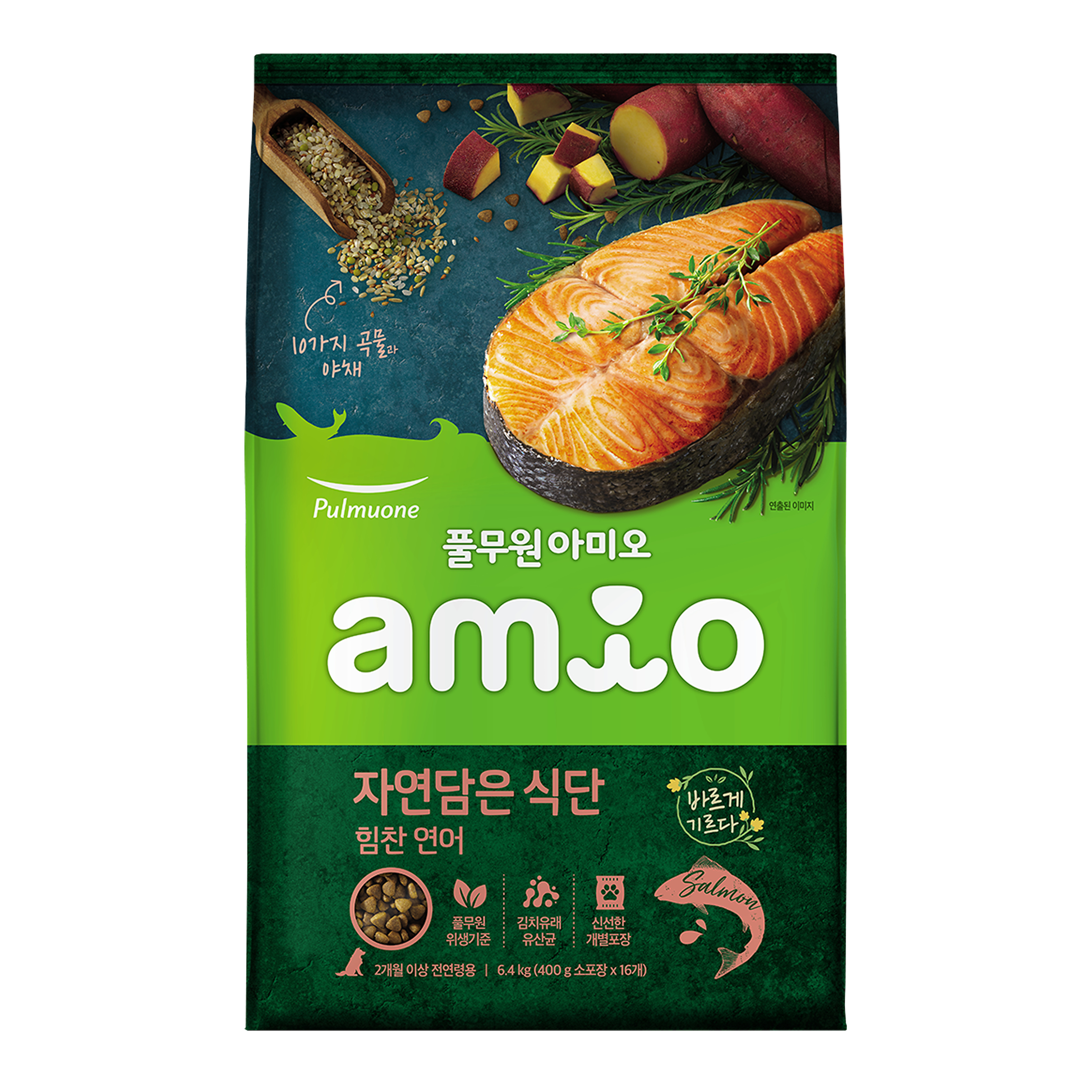 Amio 韓國自然營養系列狗糧 三文魚全犬配方 1.8kg (200g x 9袋)