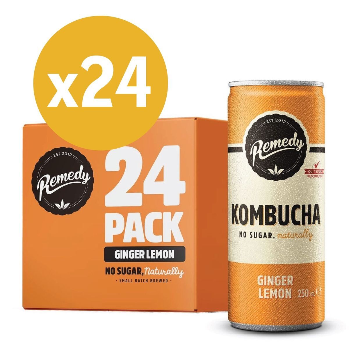 [原箱]Remedy Kombucha - 澳洲有機紅茶菌檸檬薑 250ml x24
