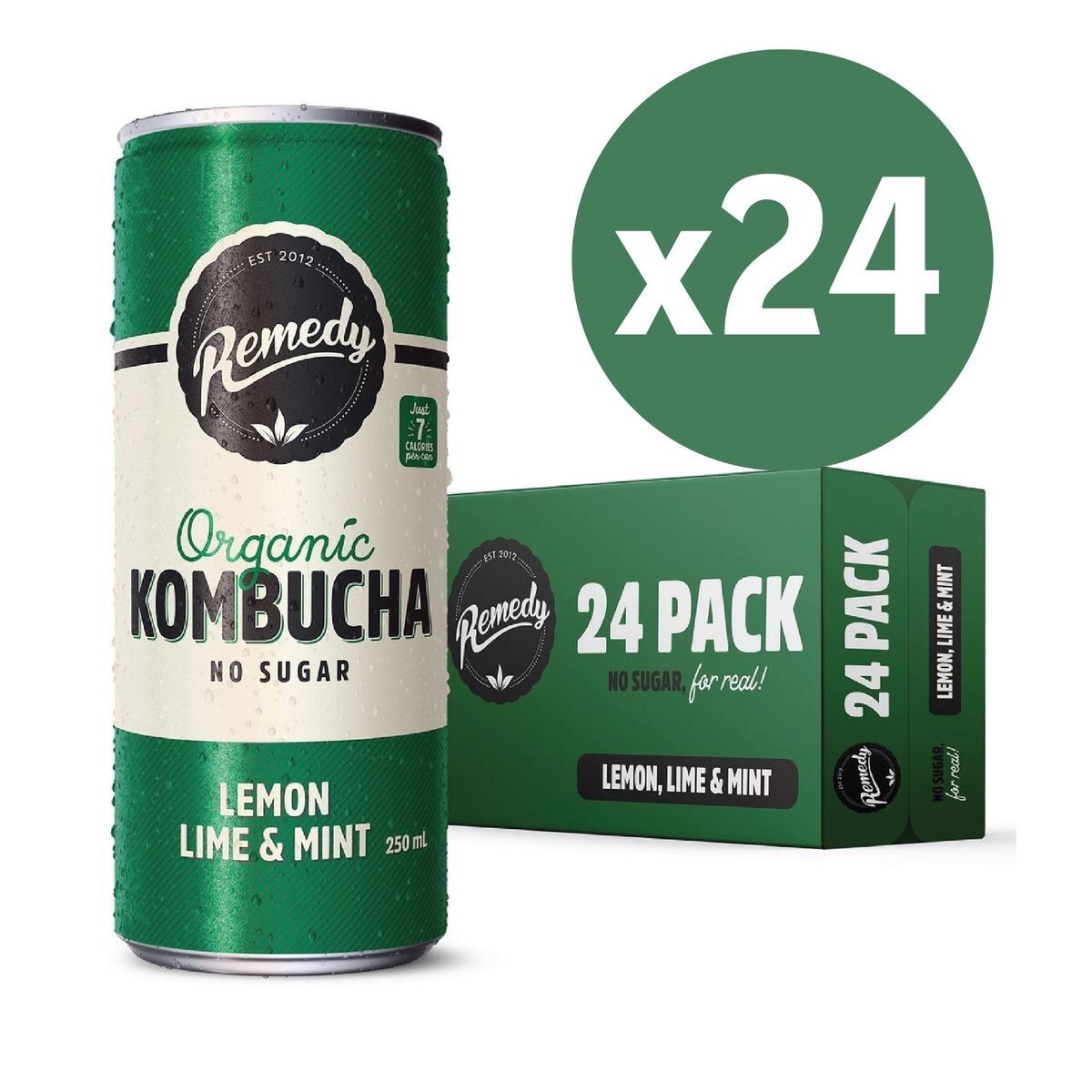 [原箱]Remedy Kombucha - 澳洲有機紅茶菌檸檬薄荷味250ml x24