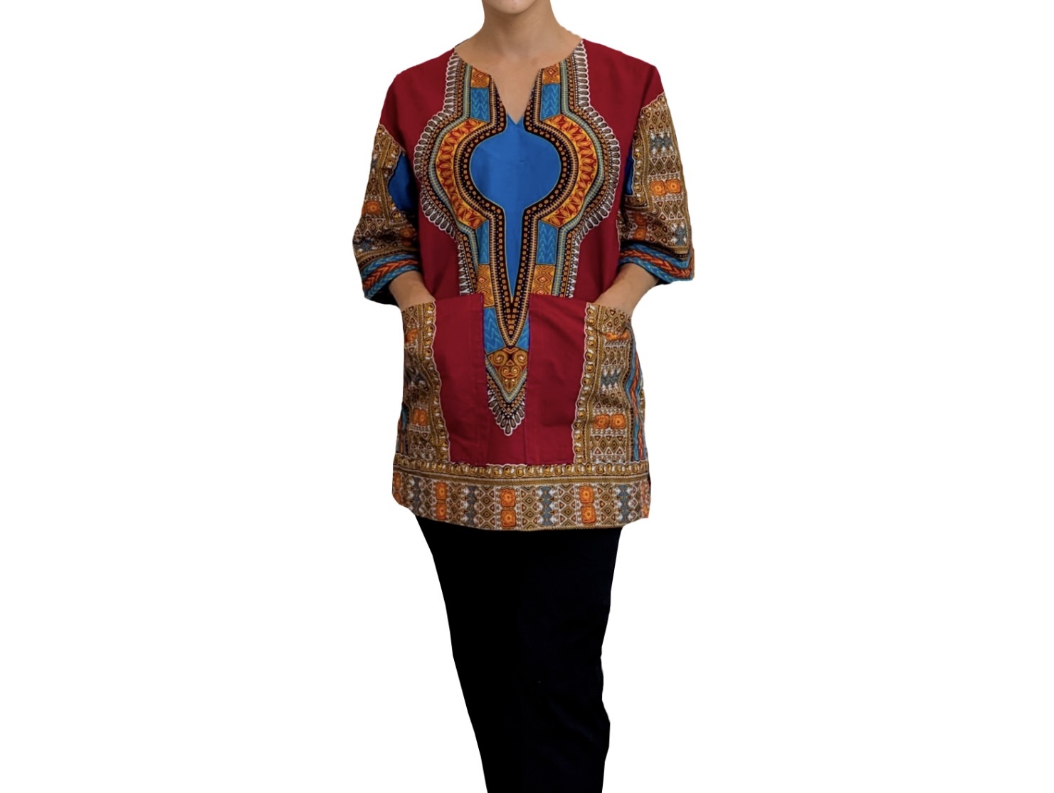 非洲印花｜Dashiki 襯衫 - 赭紅 ｜迦納