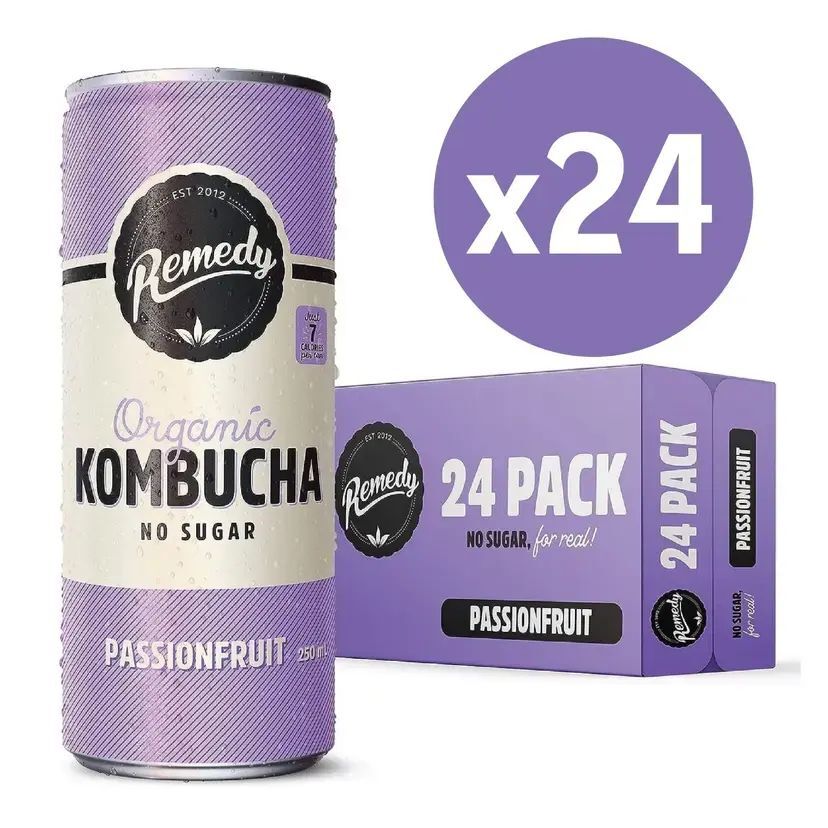 [原箱]Remedy Kombucha - 澳洲有機康普茶 熱情果味 250ml x24