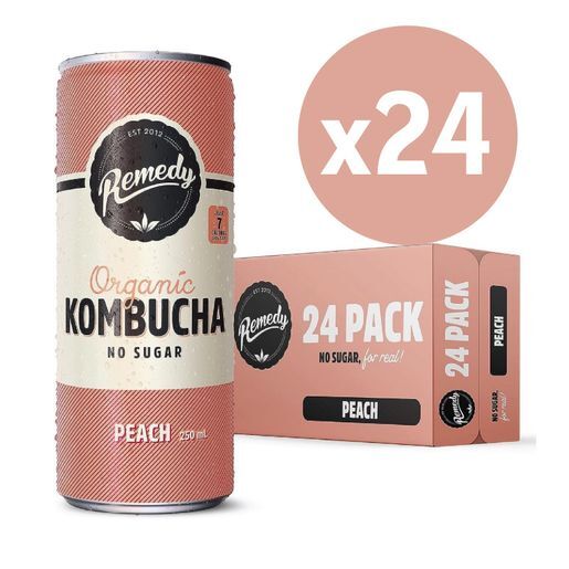 [原箱]Remedy Kombucha - 澳洲有機紅茶菌桃味250ml x24