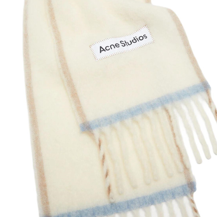 【代購】Acne Studios Logo Patch Fringed Edge Scarf CA0290-100