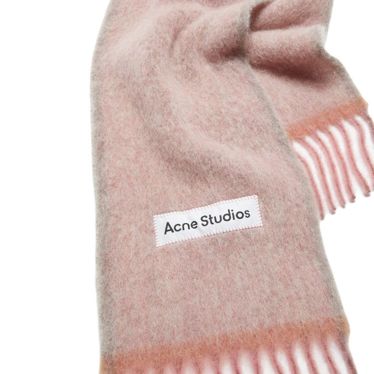 【代購】Acne Studios Logo Patch Fringed Edge Scarf CA0290-416