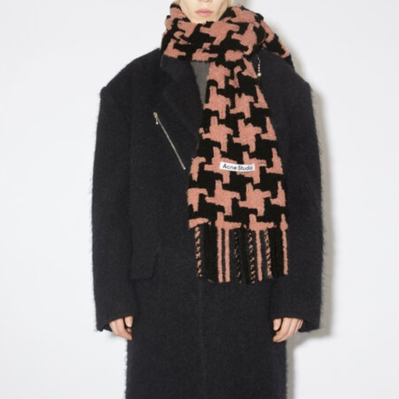 【代購】Acne Studios Houndstooth Fringed Scarf CA0153-ATD