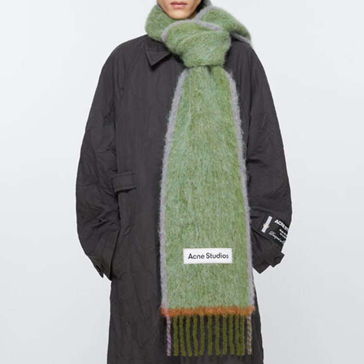 【代購】Acne Studios Logo-appliqué Contrasting-trim Scarf CA0290-CA4