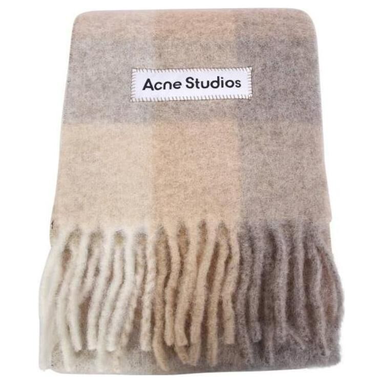 【代購】Acne Studios Alpaca Knit Scarves Unisex Khaki CA0084EIG