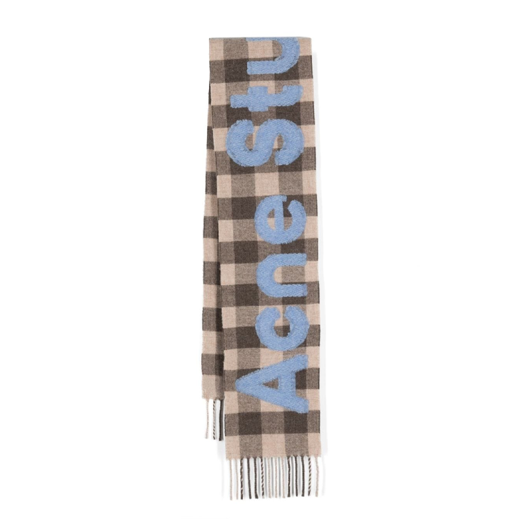 【代購】Acne Studios Jacquard logo Checked Scarf CA0345-BLU