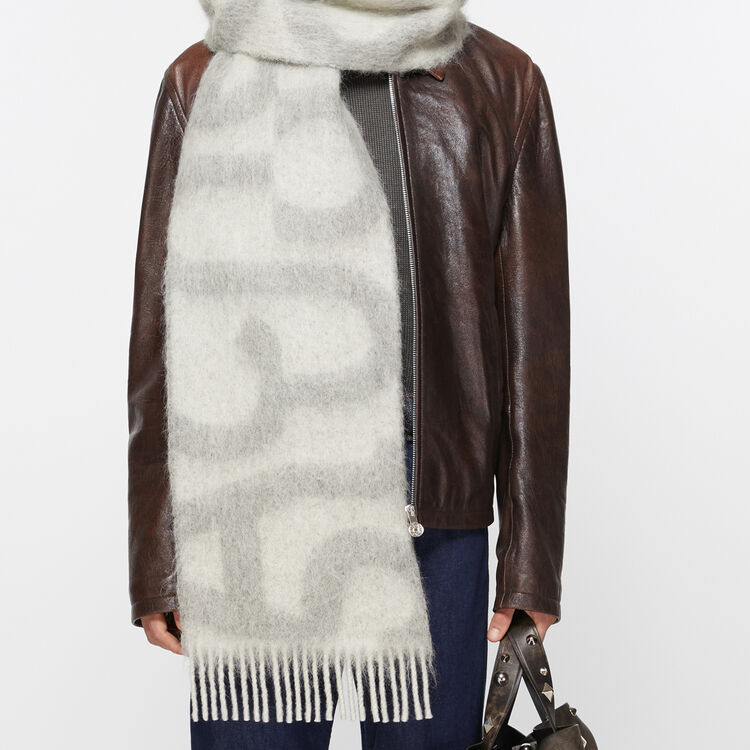 【代購】Acne Studios Logo Intarsia Fringed Scarf CA0311-AAB