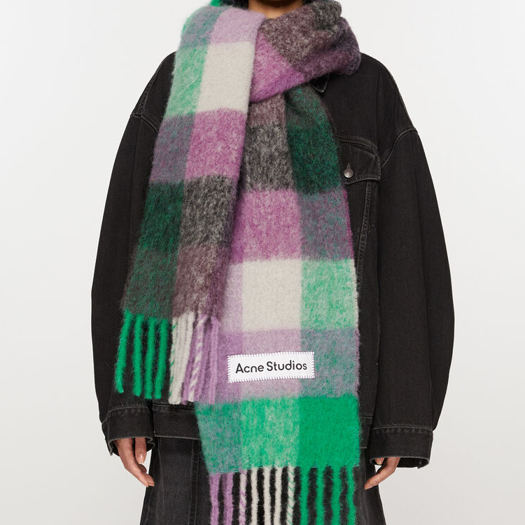 【代購】Acne Studios Logo appliqué Checked Scarf CA0084-DL5