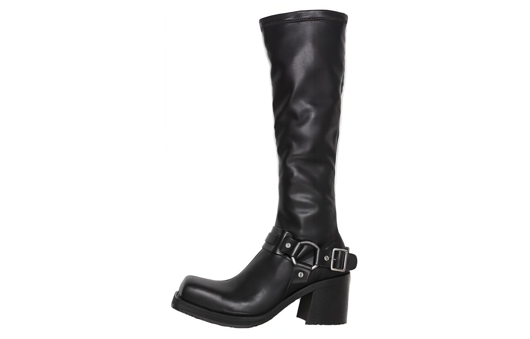 【代購】Acne Studios 80mm Square-toe Leather Boots AD0740-900