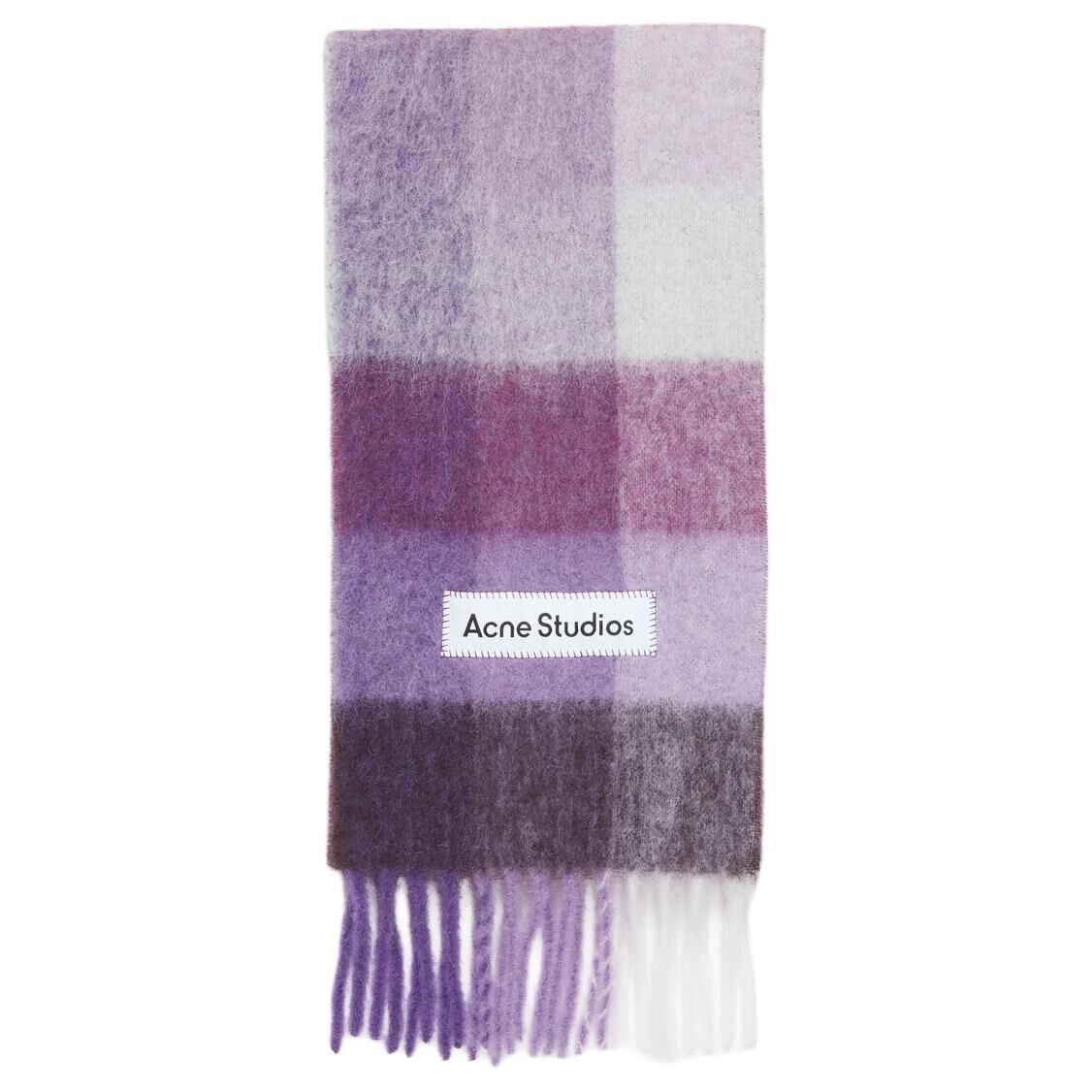 【代購】Acne Studios logo-patch checked scarf CA0084-AHC