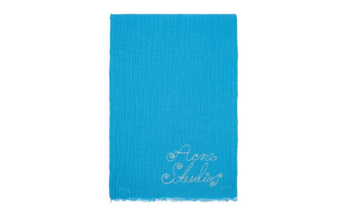【代購】Acne Studios Wool, Nylon Scarves Unisex Blue 231129M150039