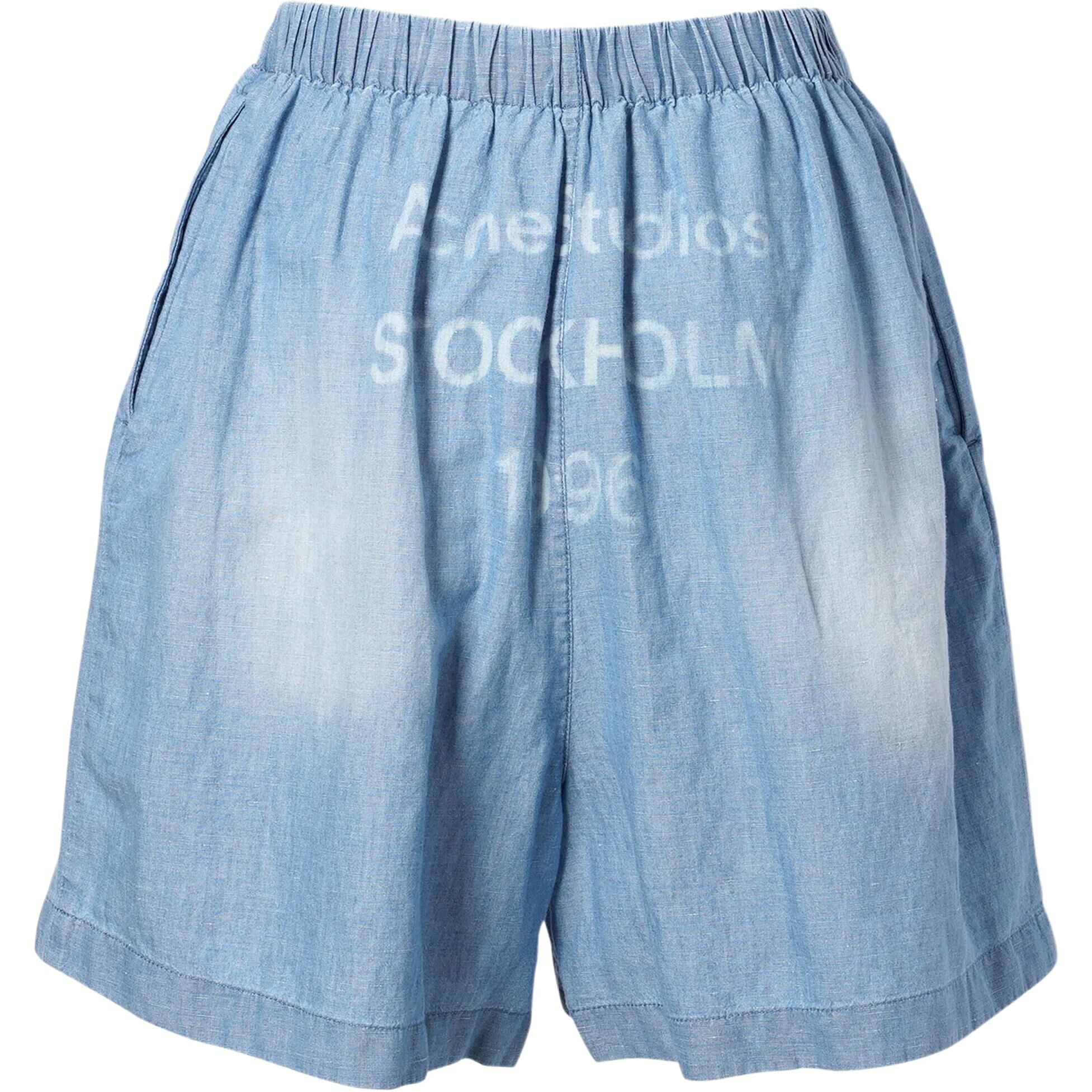【代購】Acne Studios Logo Printed Denim Shorts BE0183-AUZ
