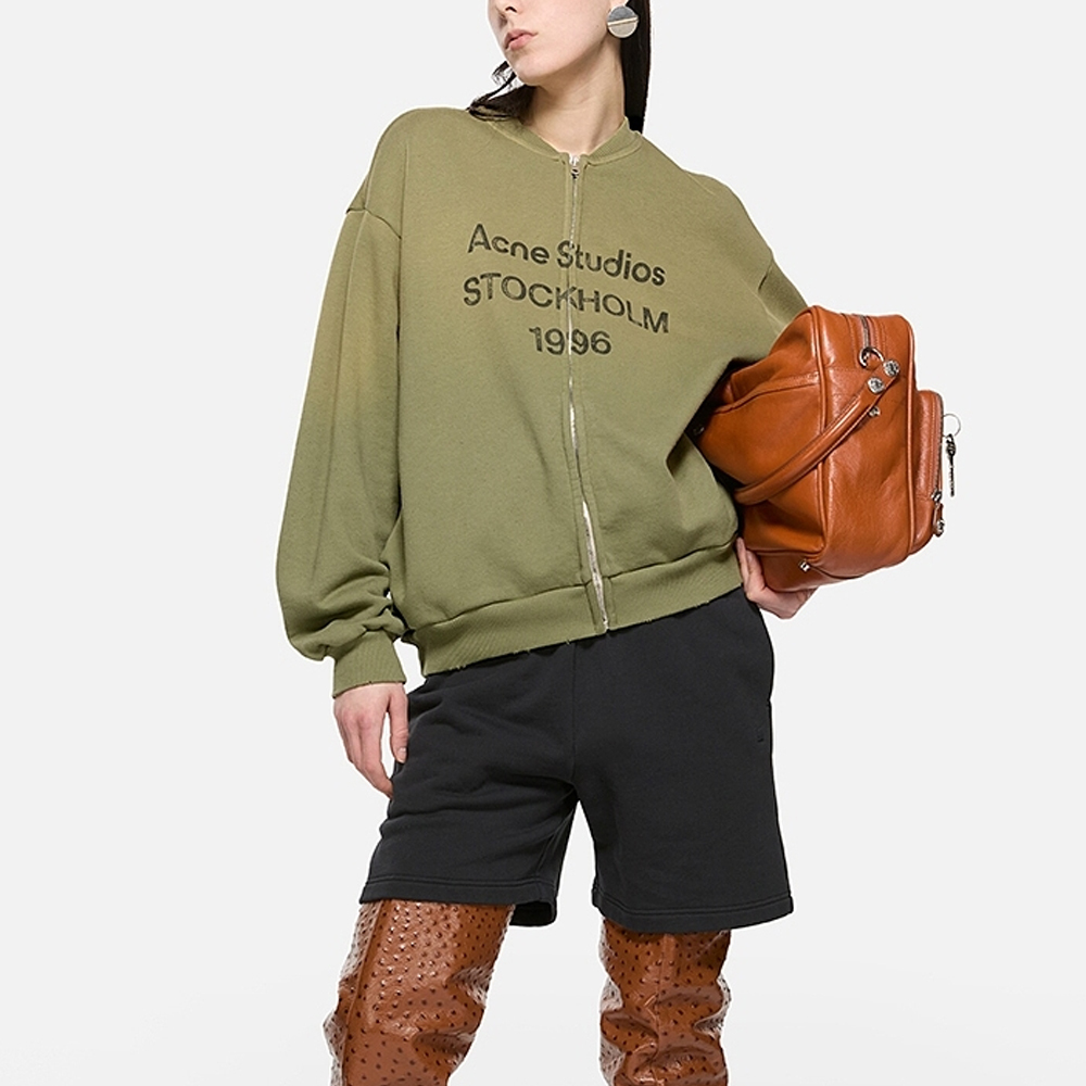 【代購】Acne Studios Logo Printed Zip Up Sweatshirt CI0189-AB7