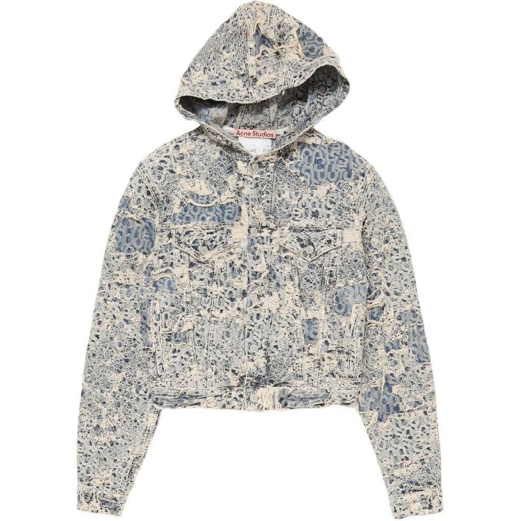【代購】Acne Studios Hooded Distressed Denim Jacket C90202-863