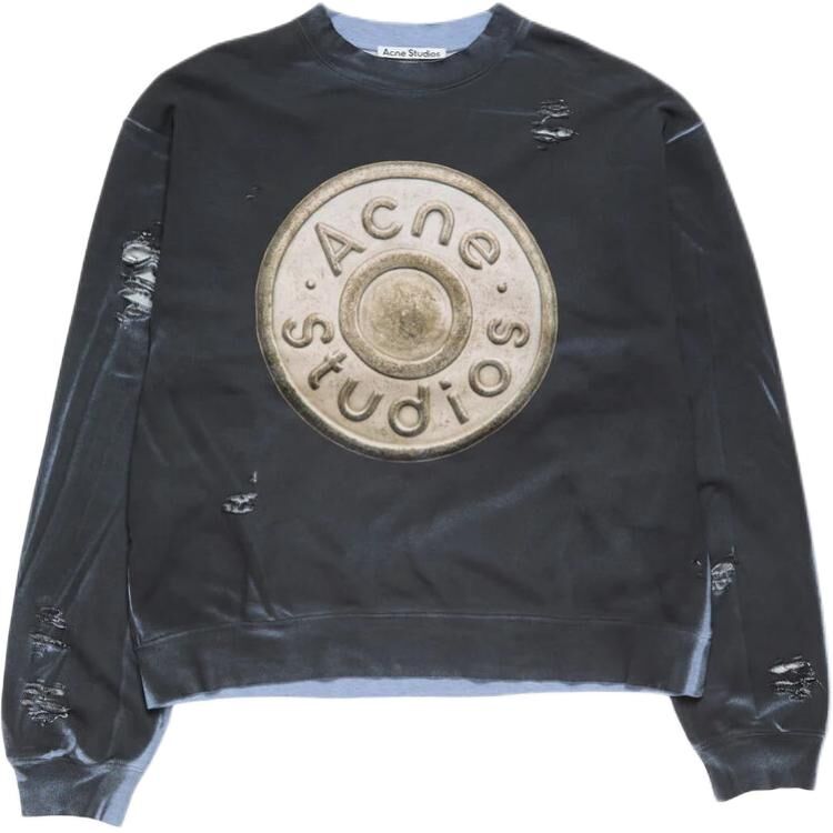 【代購】Acne Studios Logo print Distressed Sweatshirt CI0203-900