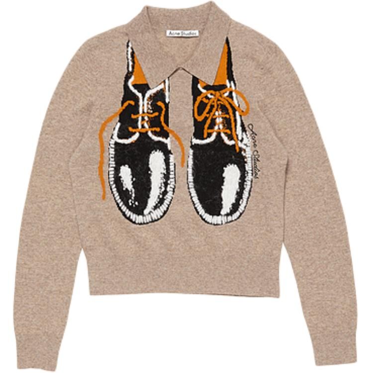 【代購】Acne Studios Graphic Detailed Knitted Sweater B60372-DRN