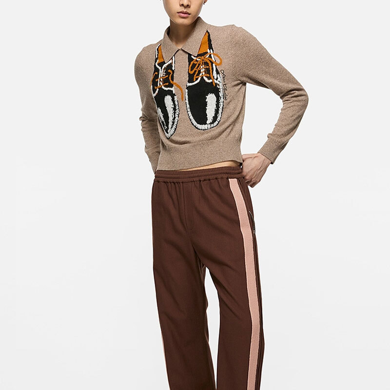 【代購】Acne Studios Graphic Detailed Knitted Sweater B60372-DRN