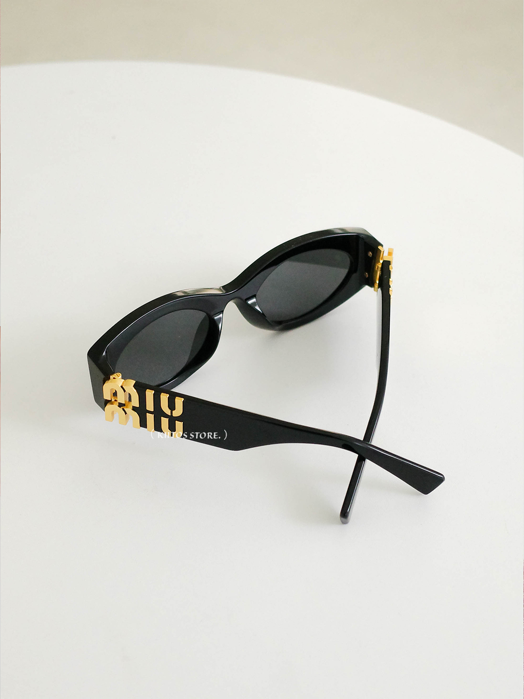 【預購】MIU MIU 經典 橢圓 黑金 墨鏡