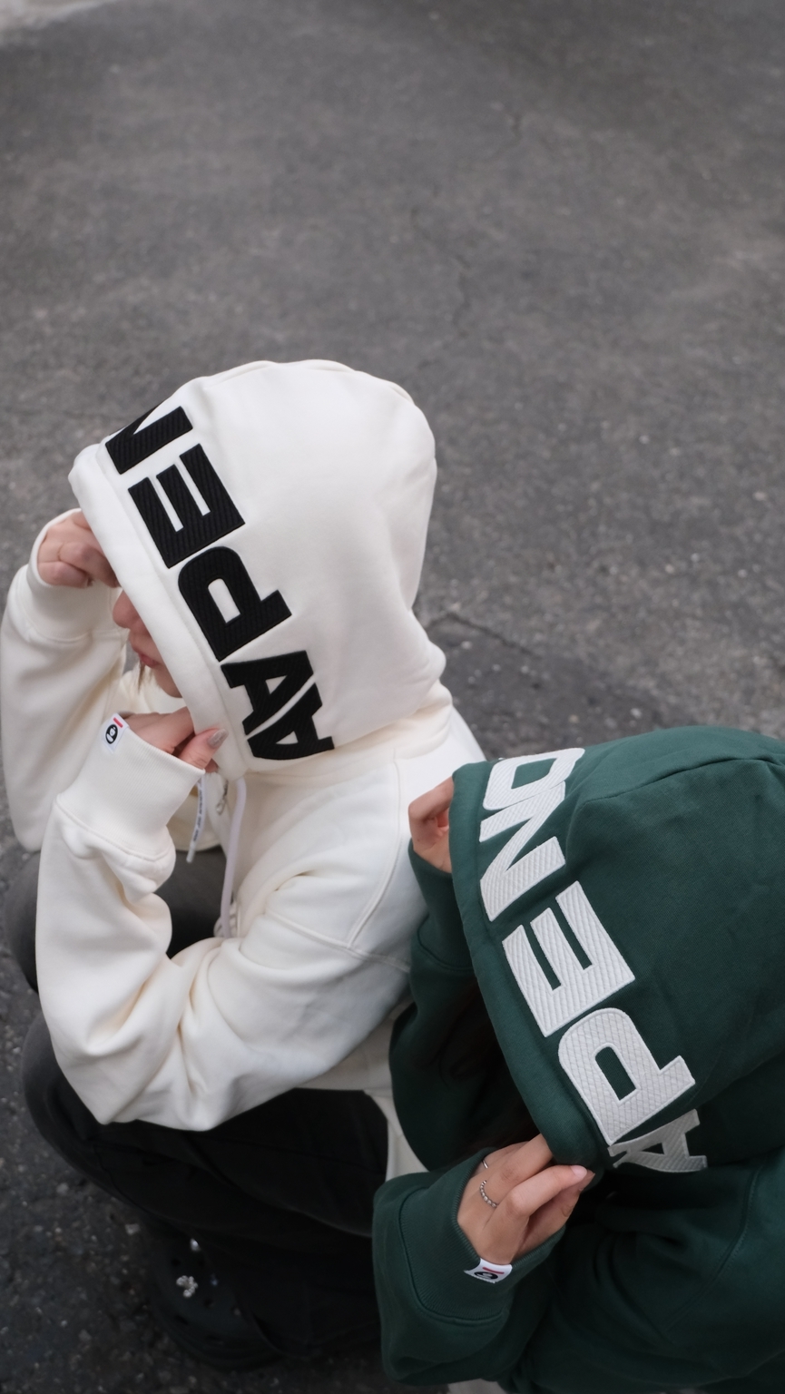 AAPE 26FW 經典膠牌 連帽外套 AAPSWMC358XXR 358 綠/米白/深灰