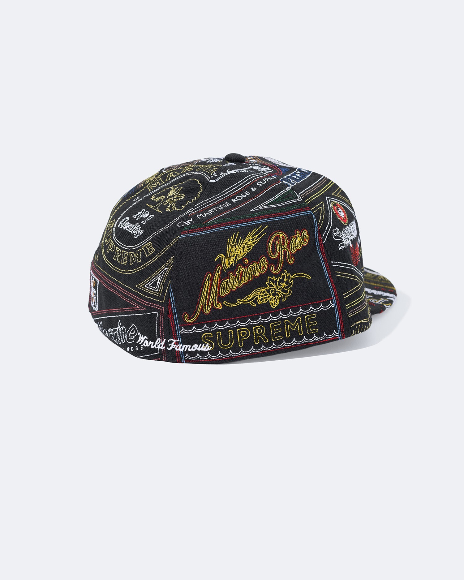 SUPREME X MARTINE ROSE PATCHWORK LABELS BOX LOGO NEW ERA 棒球帽