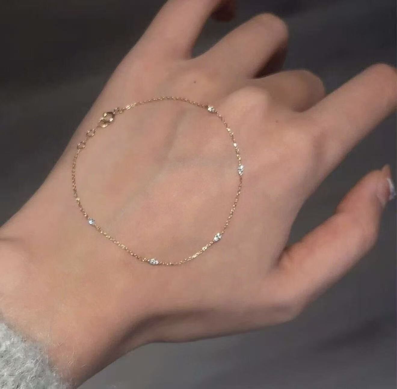 【直播】MD101430 滿天星款｜0.07ct｜培育鑽手鏈