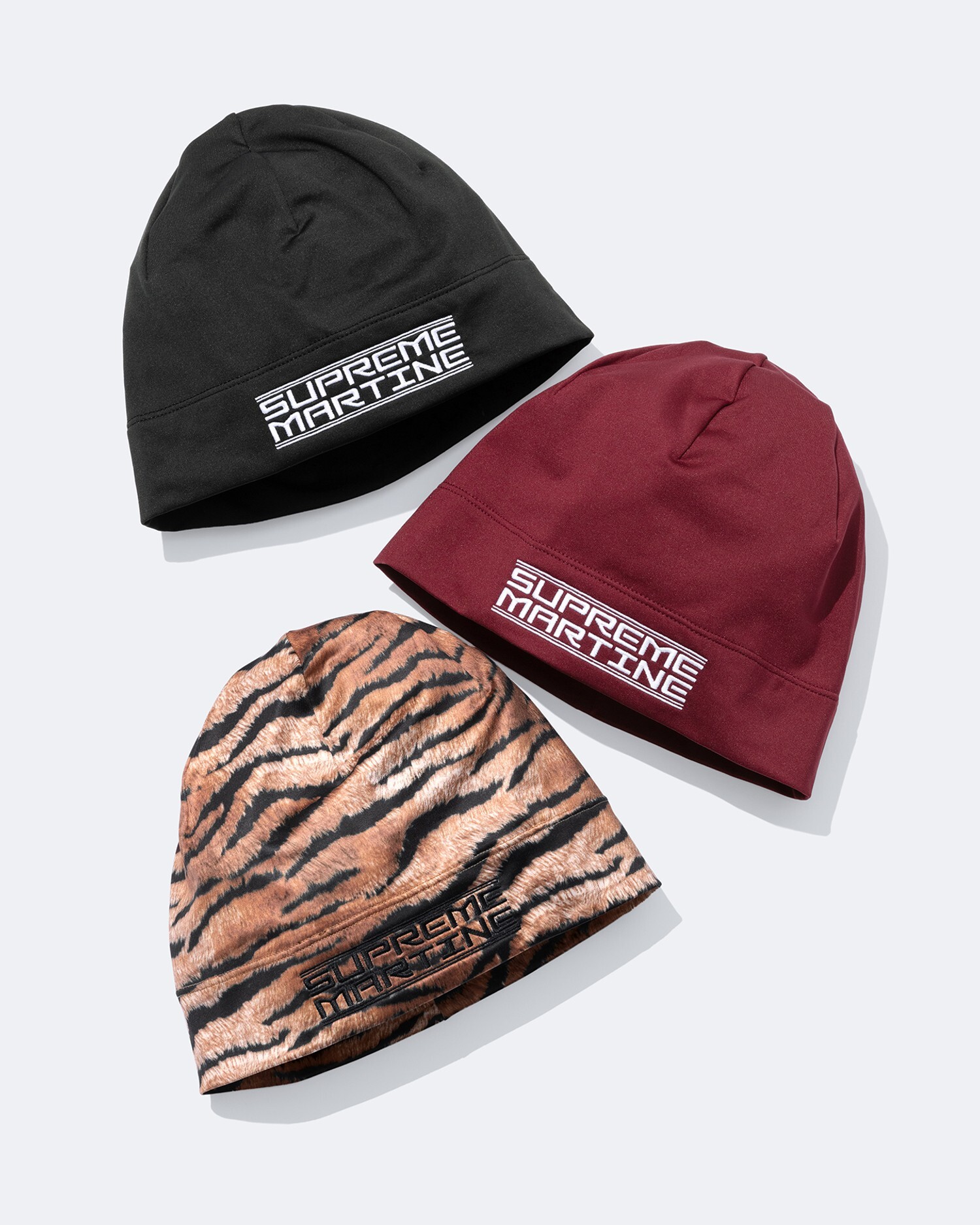 SUPREME X MARTINE ROSE BASE LAYER BEANIE (黑色/紅色/豹紋) 輕量毛帽