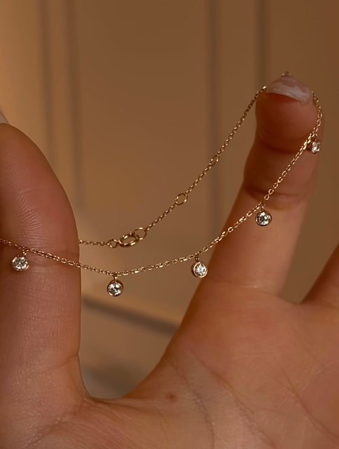 【直播】MD101428 小掛鑽款｜0.07ct｜培育鑽手鏈