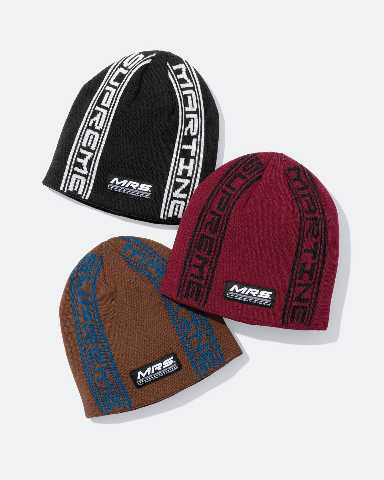 SUPREME X MARTINE ROSE JACQUARD BEANIE (黑色/紅色/棕色) 毛帽