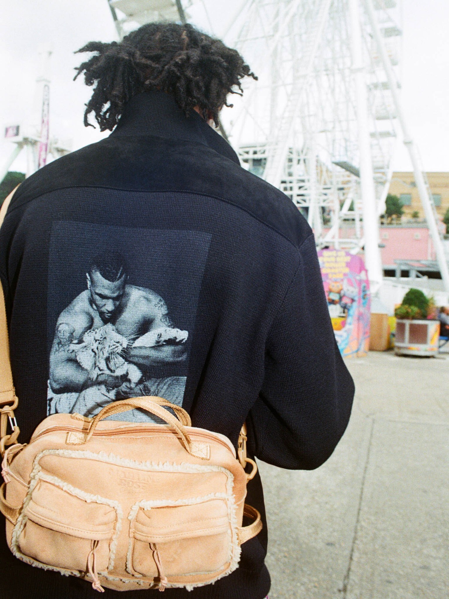 SUPREME X MARTINE ROSE SHEARLING MINI DUFFLE BAG (黑色/灰藍/卡其) 羊毛迷你旅行包