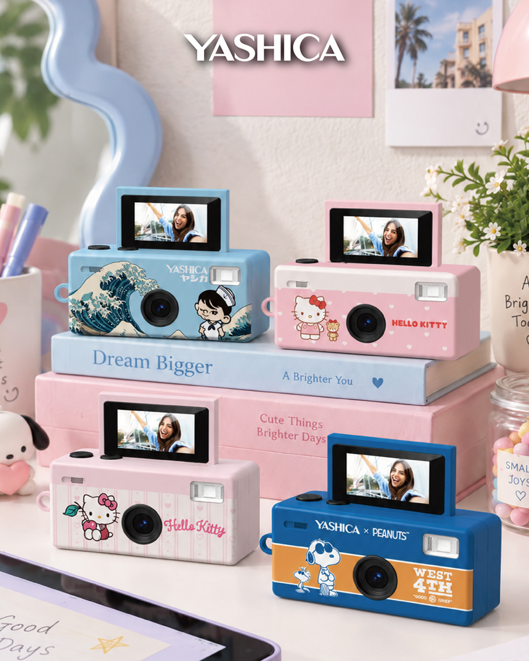 少量現貨丨Yashica x Hello Kitty Funtastic 迷你鎖匙扣相機仔 2.0 Cherries丨Polka Dot Edition