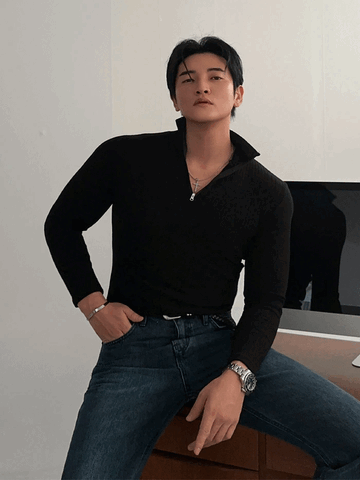 Volts High-Neck Muscle-Fit Zipper Knit