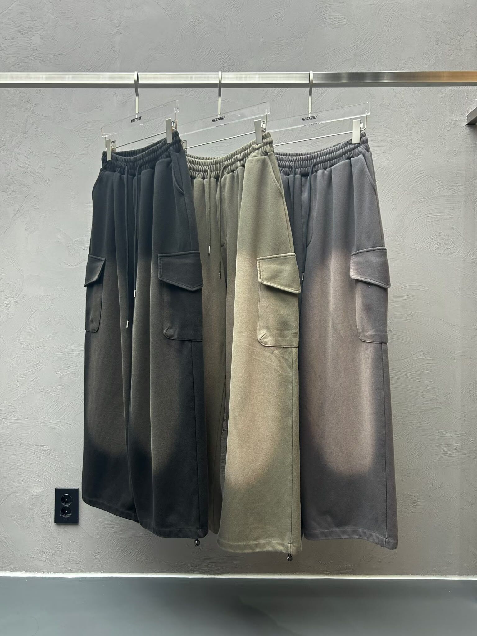 洗水可束腳工裝鬆身褲 Hestory-149P