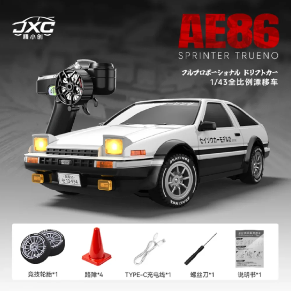 RC Toys JXC 1/43 Full Proportional Control 4WD Drift 86 白色 Version RTR EP w/ 2.4GHz Radio