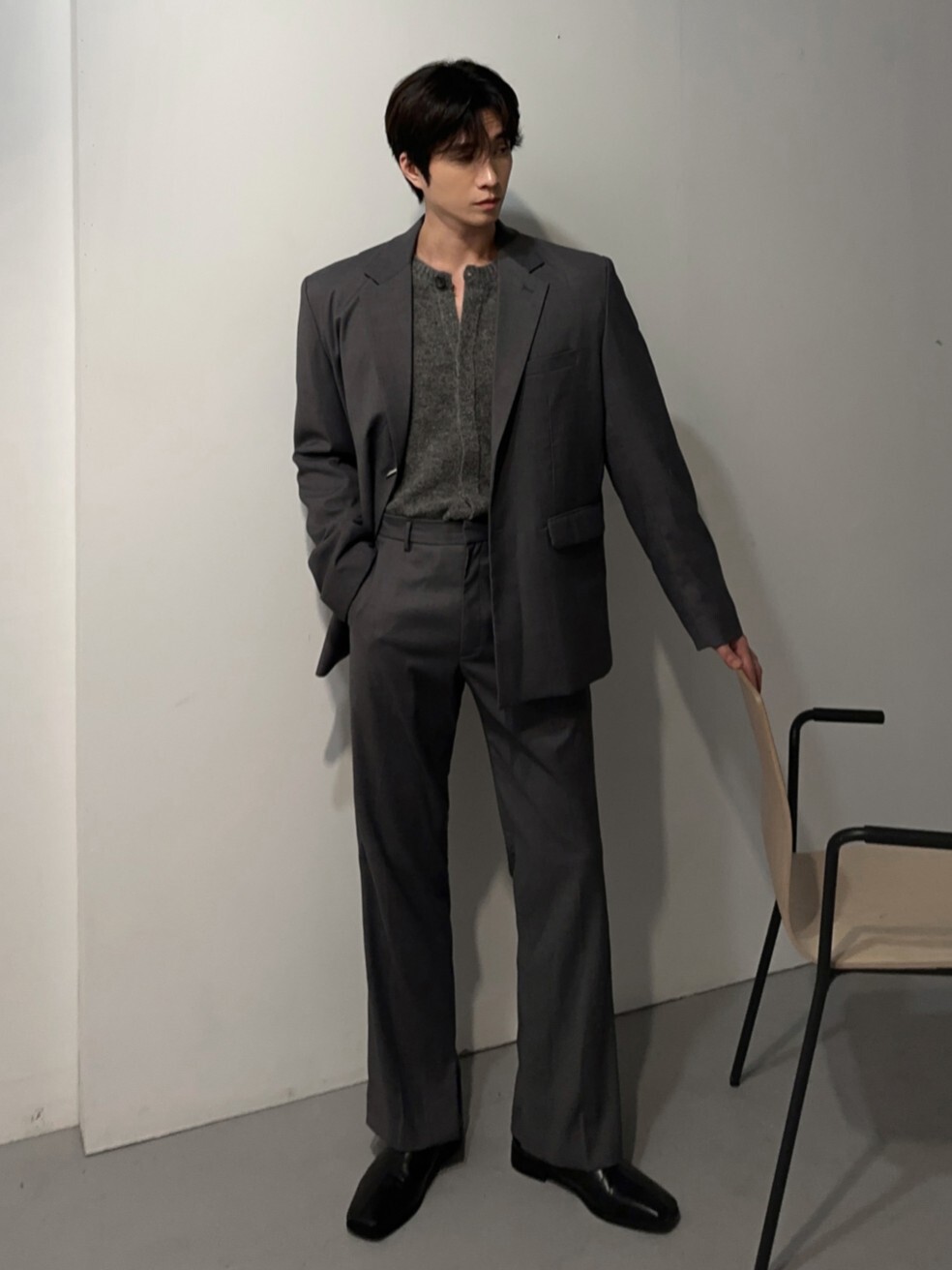 Premium flared trousers with side slits