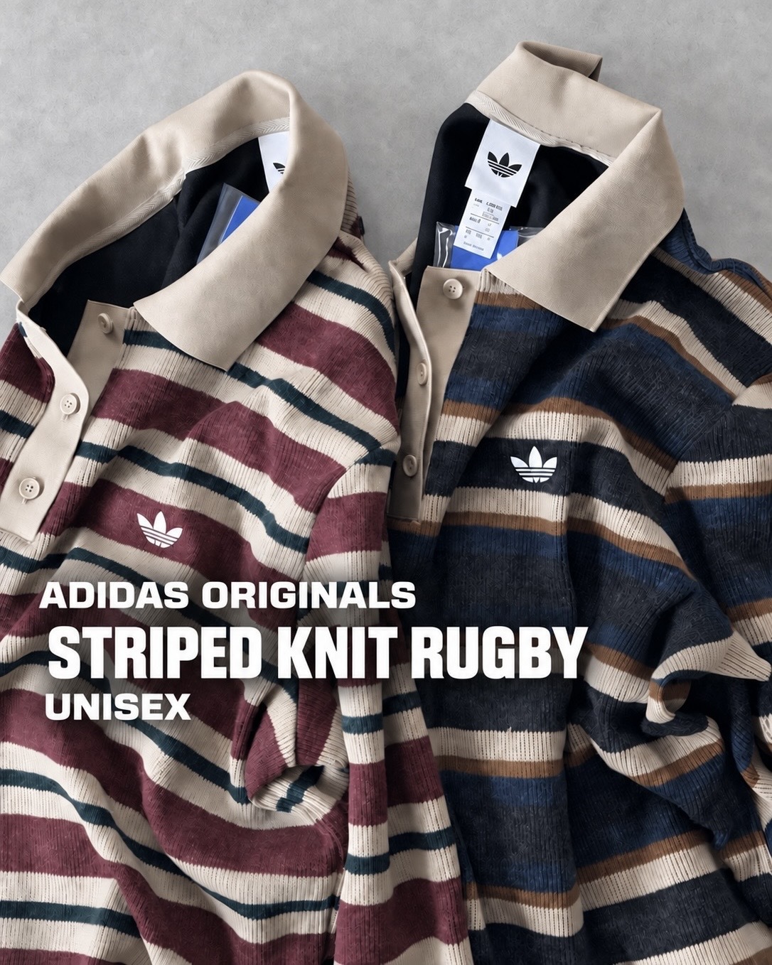Adidas Originals 復古 針織 條紋 長袖 Polo衫 兩色