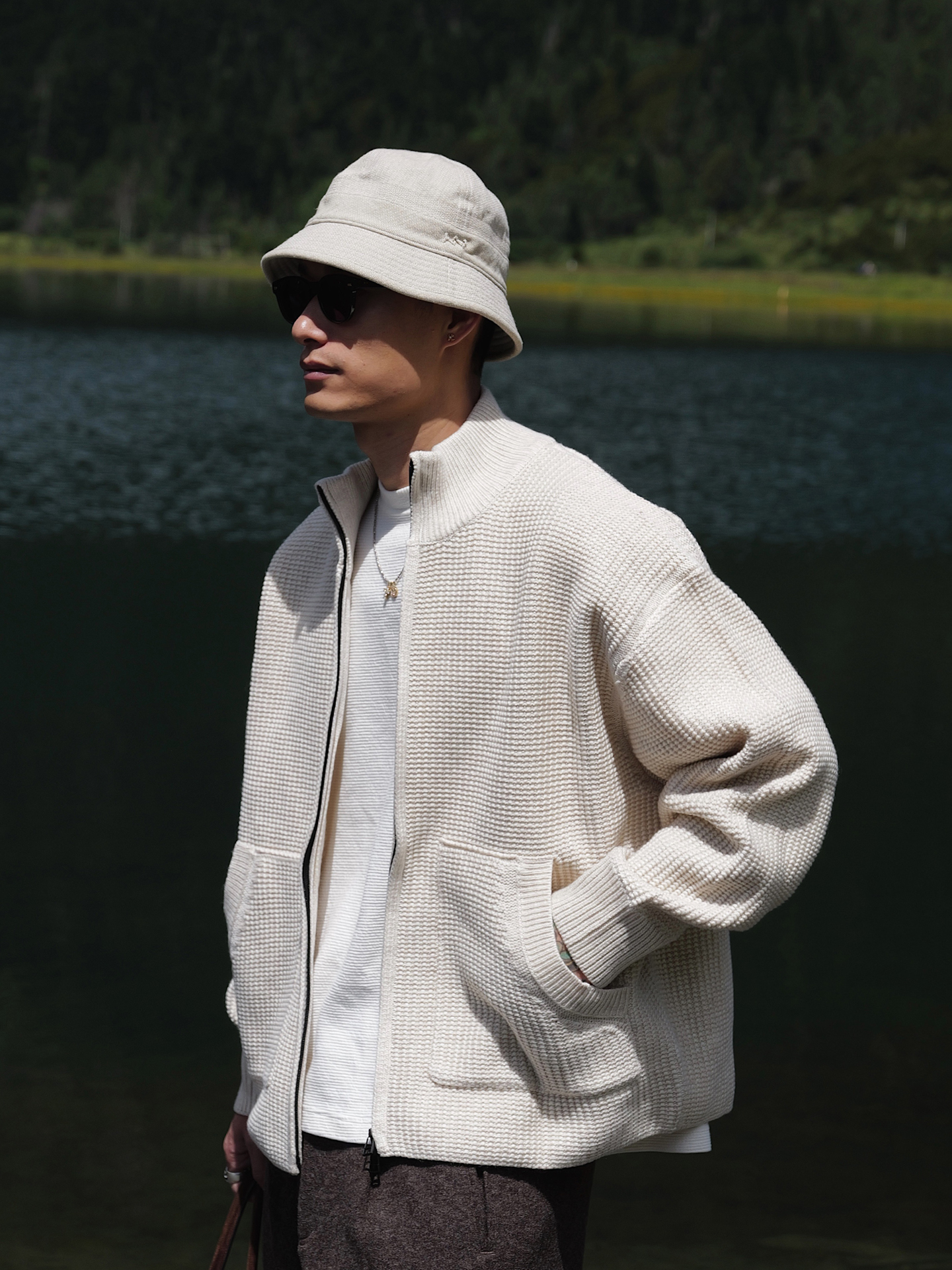 Unbent 26 A/W 羊毛混紡粗針編織立領外套