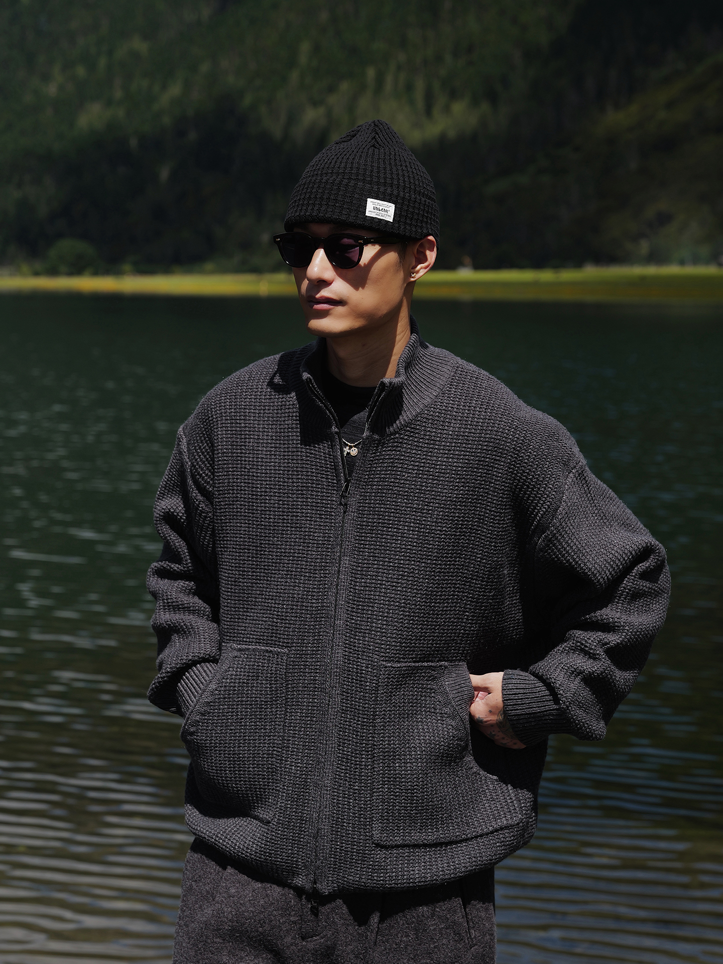 Unbent 26 A/W 羊毛混紡粗針編織立領外套